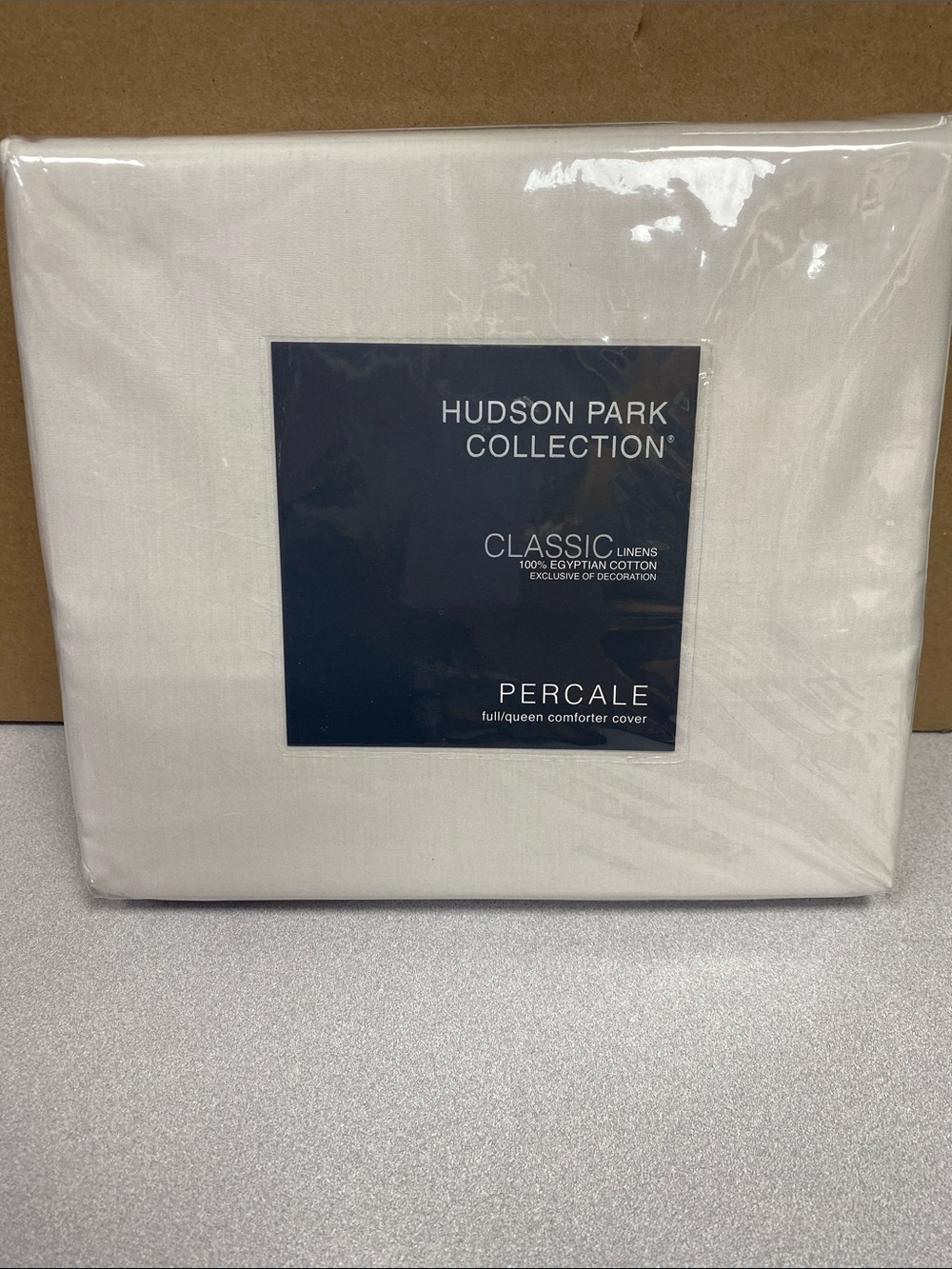Hudson Park Collection Silver Percale Duvet Cover - Classic Percale Finish